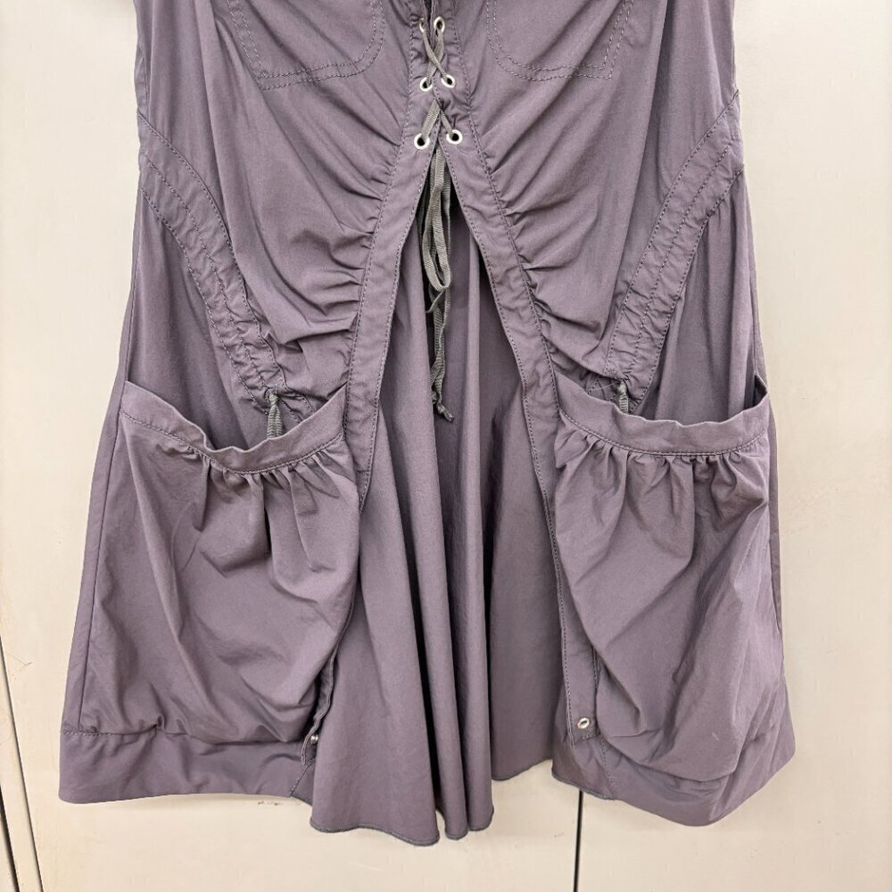 McPlanet Midi Dress Ruched False Front Pagan Witchy Goth Punk Whimsigoth Sz 4 - Picture 4 of 13